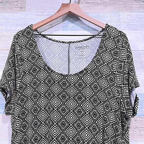 TORRID Maxi Super Soft Knit Dress Black Beige Side Slit Womens Plus Size 2X XXL - Picture 2 of 8